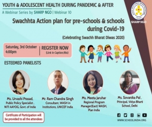 Webinar on Swachhta Action plan for pre-schools & schools during Covid-19