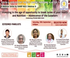 Webinar on Investing in the age of opportunity to break cycles of poor Health and Nutrition â€“ Adolescence of the Subaltern